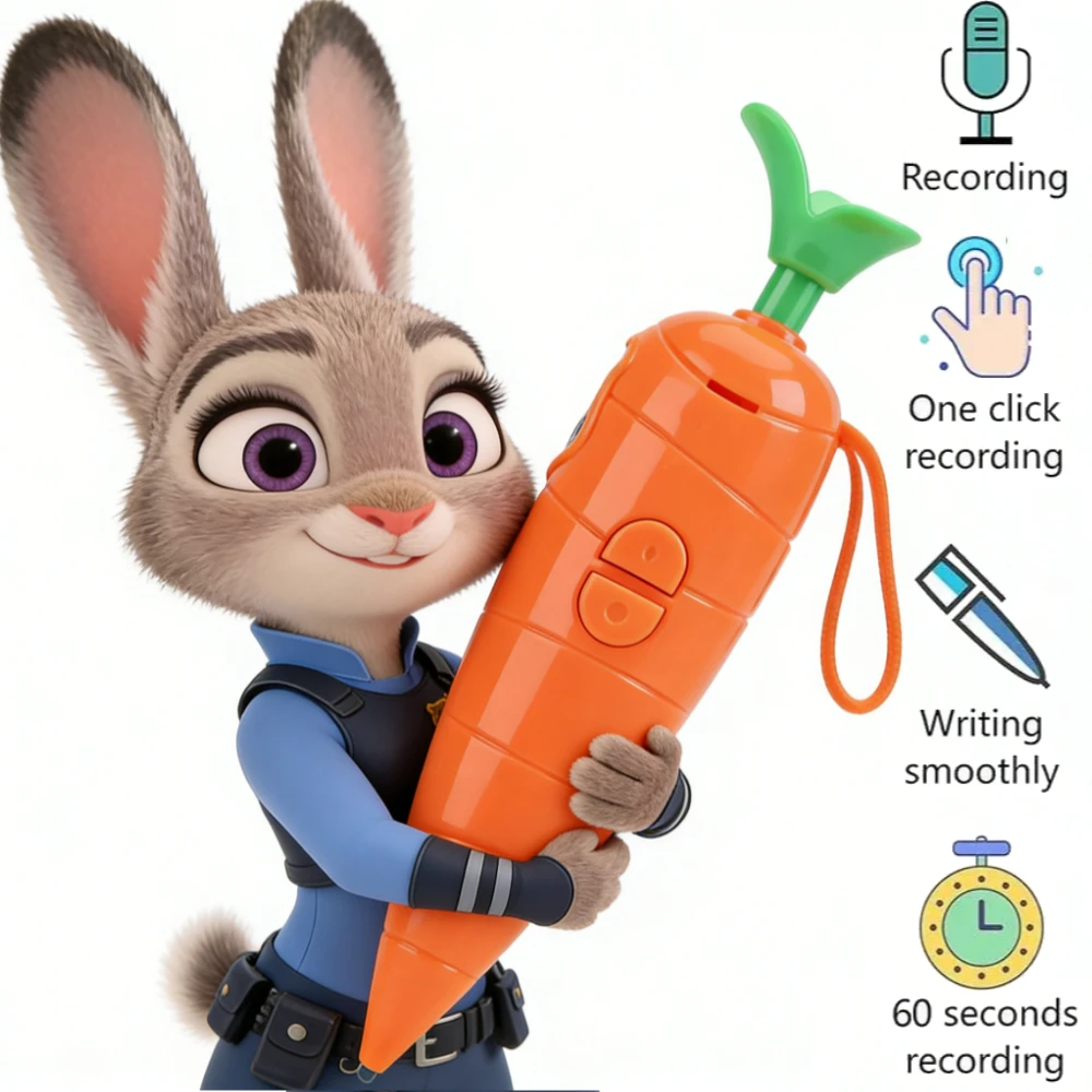 Zootopia Judy Same Style Carrot Funny Voice Recorder Pen Corn Cactus Write Graffiti Cute Ballpoint Pen 2 in 1 Sound Recorder