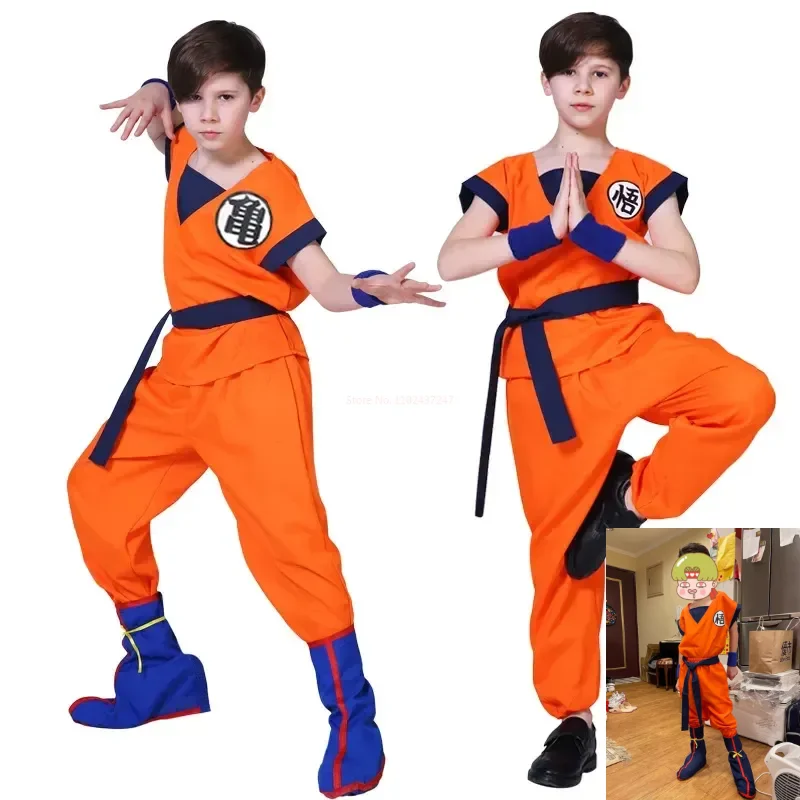 Original Dragon Ball Kids Costume Son Goku Gui Cosplay Clothing Children's Day Halloween All Saints' Day Performance Outfit Adul