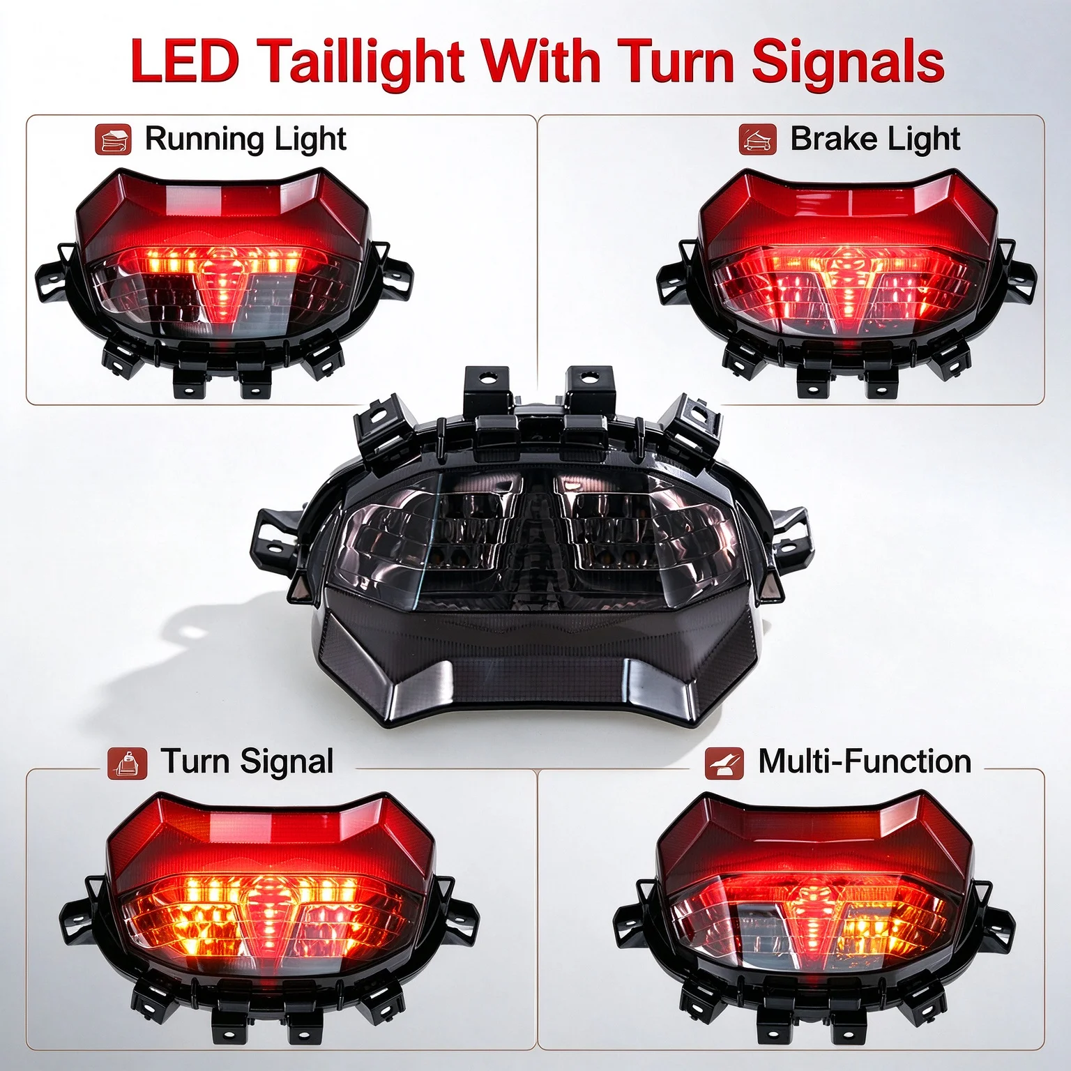 Smoke Integrated LED Tail Light Turn Signals For Yamaha MT-09 MT 09 MT09 SP 2024 2025 2026 2027