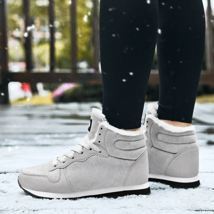 Men's Warm Sneakers Cotton Boots Retro Plush Comfortable Anti-Slip Snow Boots for Men Casual Sports Shoe Male Boots Plus Size 48