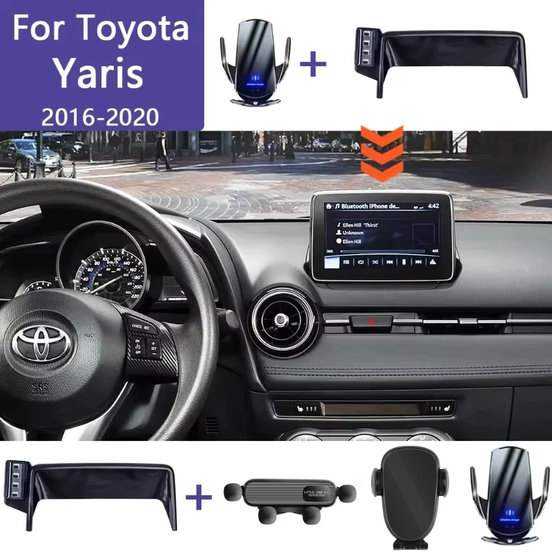 

Car Phone Holder Screen Fixed For Toyota Yaris Hatchback Sedan 2016 2017 2018 2019 2020 Wireless Charging Mobile Phone Mount