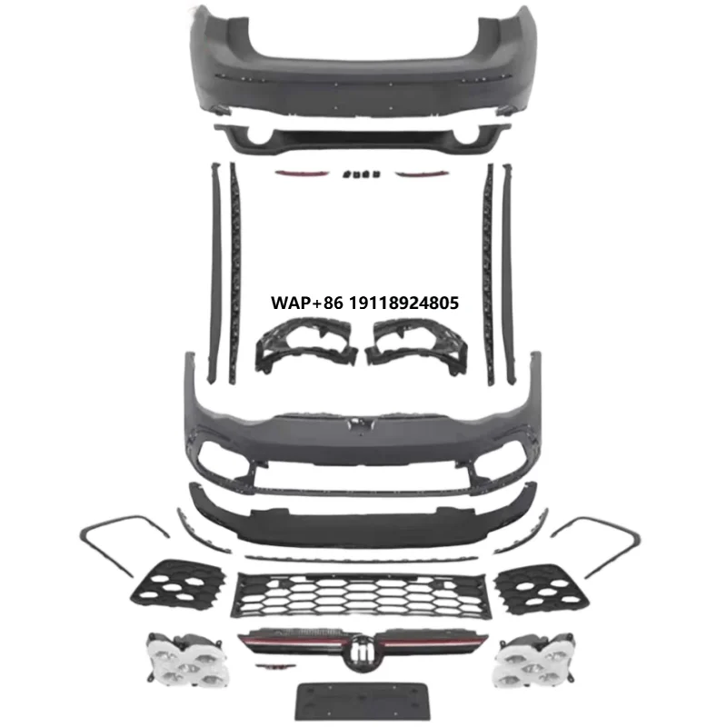 

Factory Sale Body Kits for Golf-8 R-line Refit GTI Version Front Rear Bumper Side Skirts PP Plastic Car Exterior Parts Upgrade