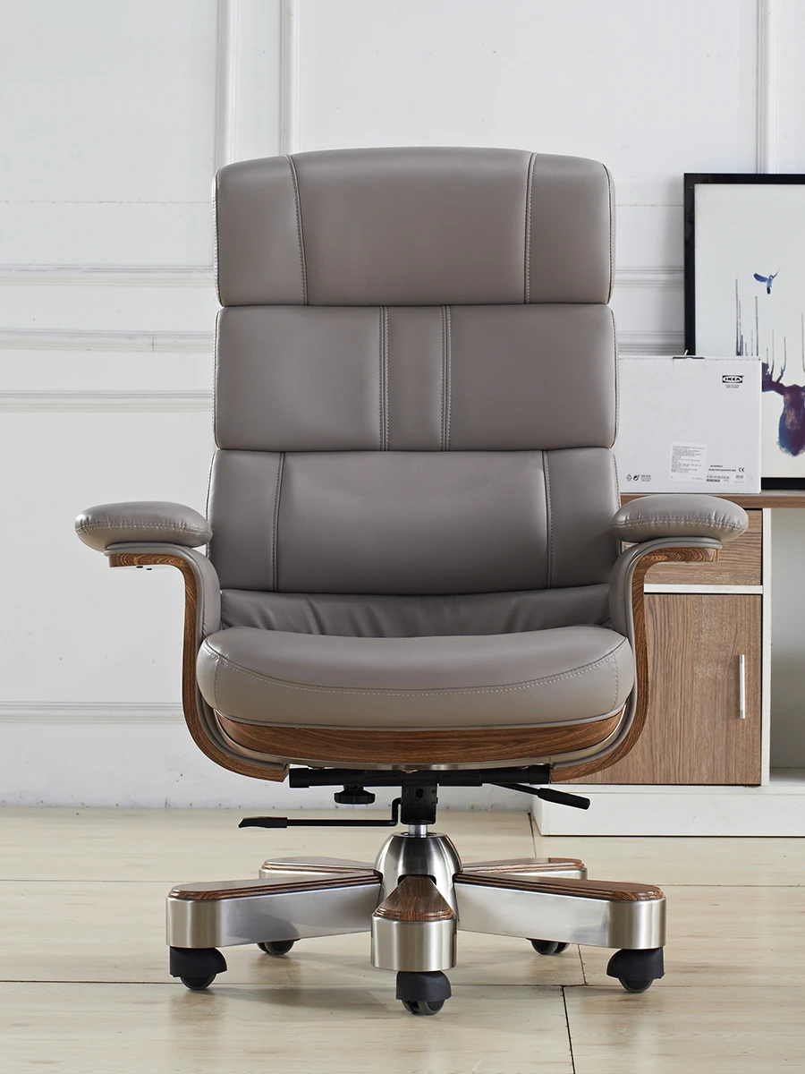 2Boss chair leather home simple computer chair business office solid wood swivel chair fashion