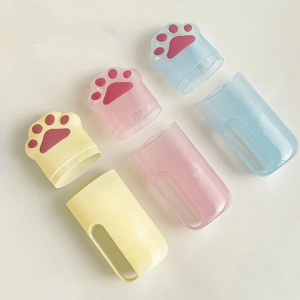 Lightweight Plastic Toothbrush Storage Box Cute Space Saving Portable Wash Cup Cartoon Toothpaste Toothbrush Organizer Travel