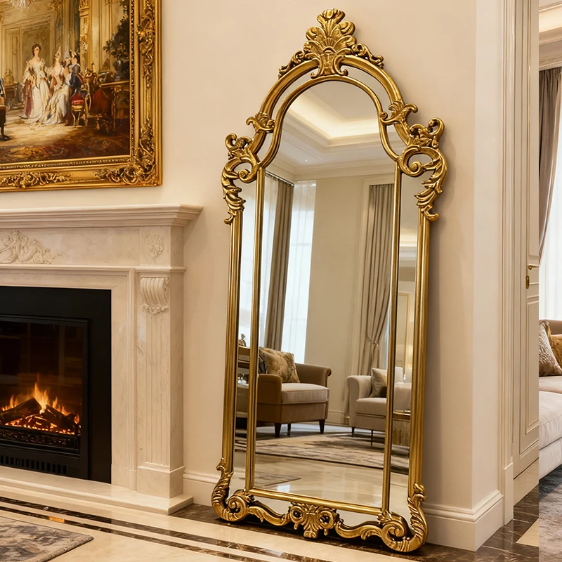 French style floor mirrors full body Light makeup mirror art Room decoration Decorative Mirrors Home Decor bathroom mirror
