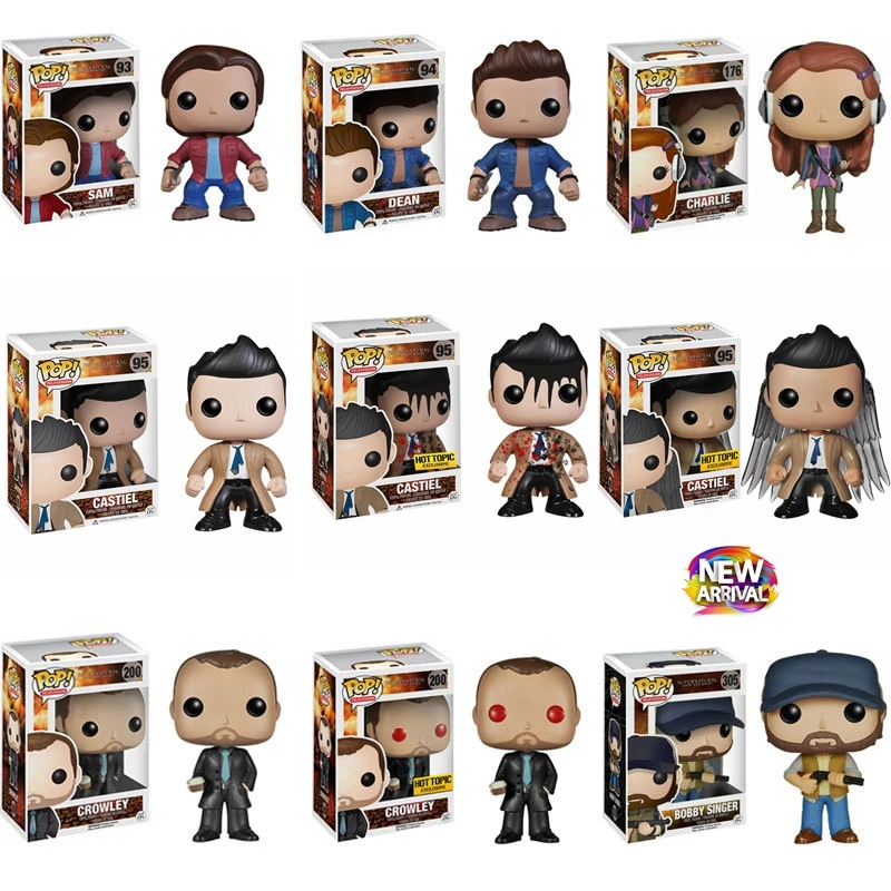 Funko POP Supernatural Join the Hunt Bobby Singer 305 Sam 93# Dean 94 Castiel 95# Crowley 200# Hot Topic VINYL Figure Model Toys