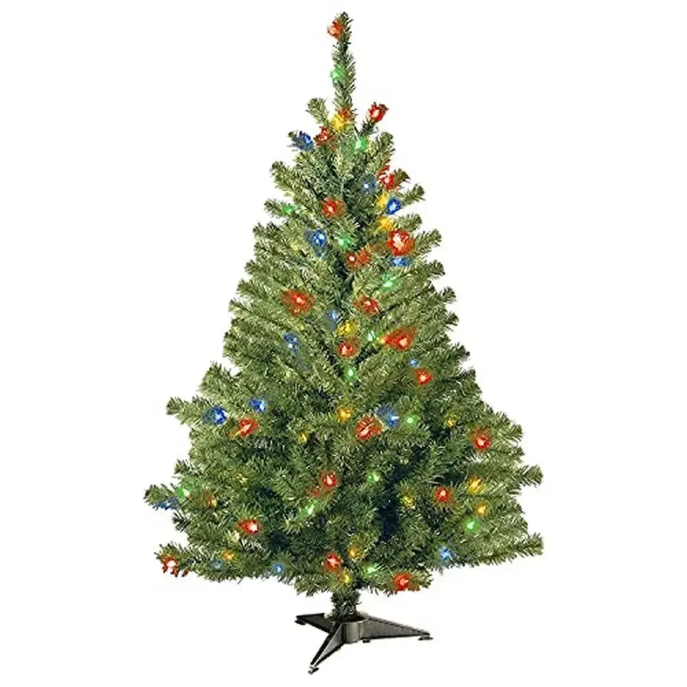 Pre-Lit 4ft Kincaid Spruce Artificial Christmas Tree Multicolor Lights Stand Lifelike Branches High-Quality Materials Easy Setup