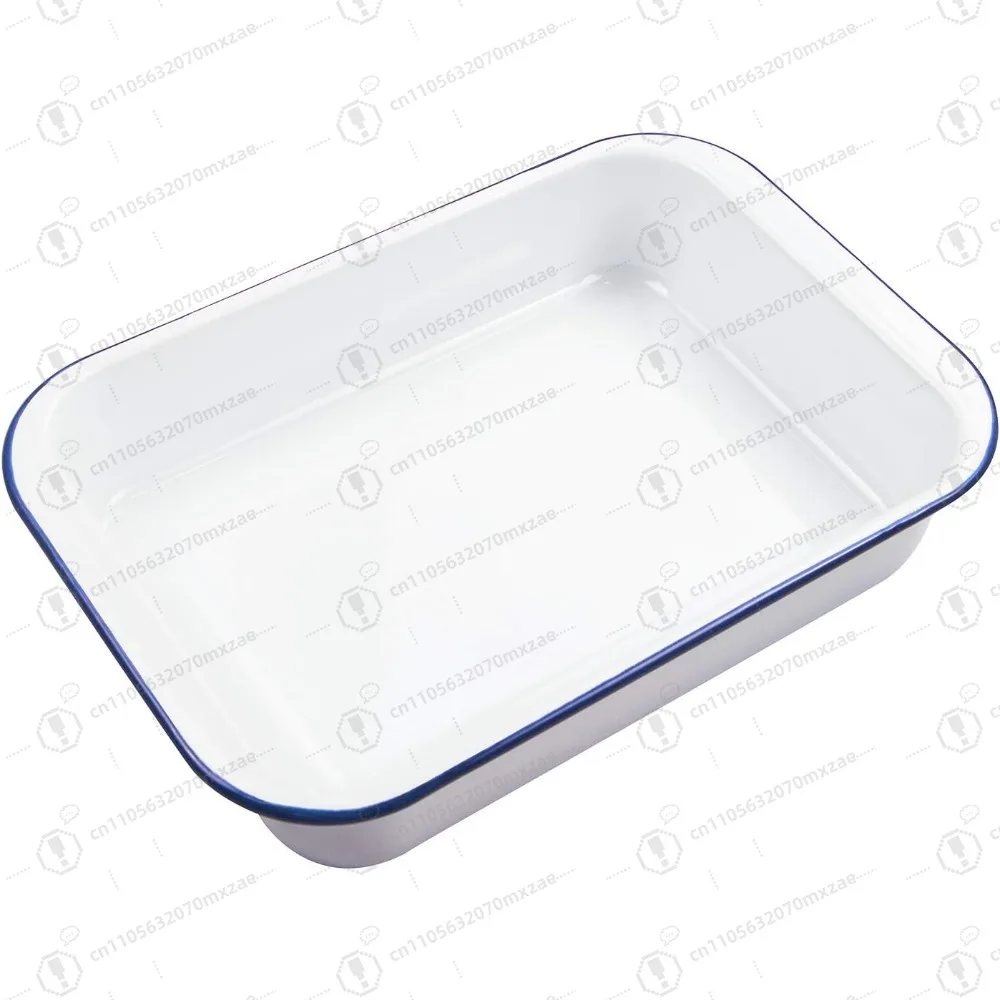 مقلاة خبز من المينا مقاس 9 × 13 بوصة مع غطاء، طبق تحميص من الفولاذ Webake للكعك واللازانيا وتخزين المواد الغذائية #2