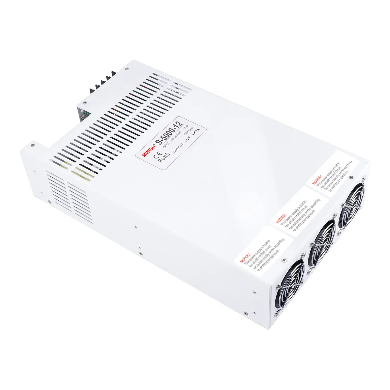

High Precision MWISH S-5000-12 5000W 12V 417A Streaming Device Power SMPS Switching Power Supply Led Driver