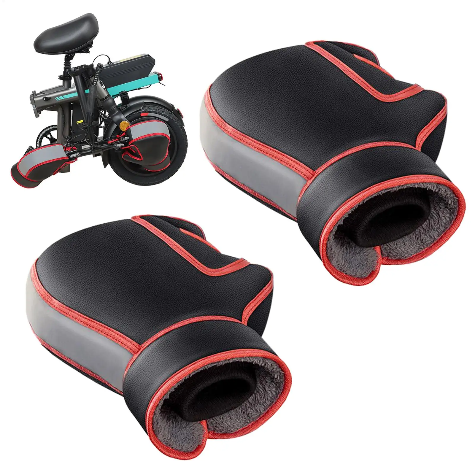 

Motorcycle Handlebar Gloves Motorbike Warm Handlebar Mittens Reflective Winter Scooter Grip Mittens For Tricycles Snowmobiles