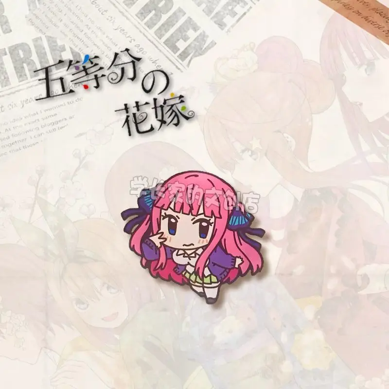 Anime The Quintessential Quintuplets Brooch Nakano Miku Acrylic Badge Cartoon Pins DIY Decoration Backpack Clothes Accessories