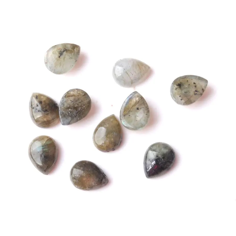 Natural Water‑Drop Pear Cabochon 6x8mm Loose Gemstone Flat‑Back Stones for Handmade Inlay Ring Jewelry Supplies BZ909