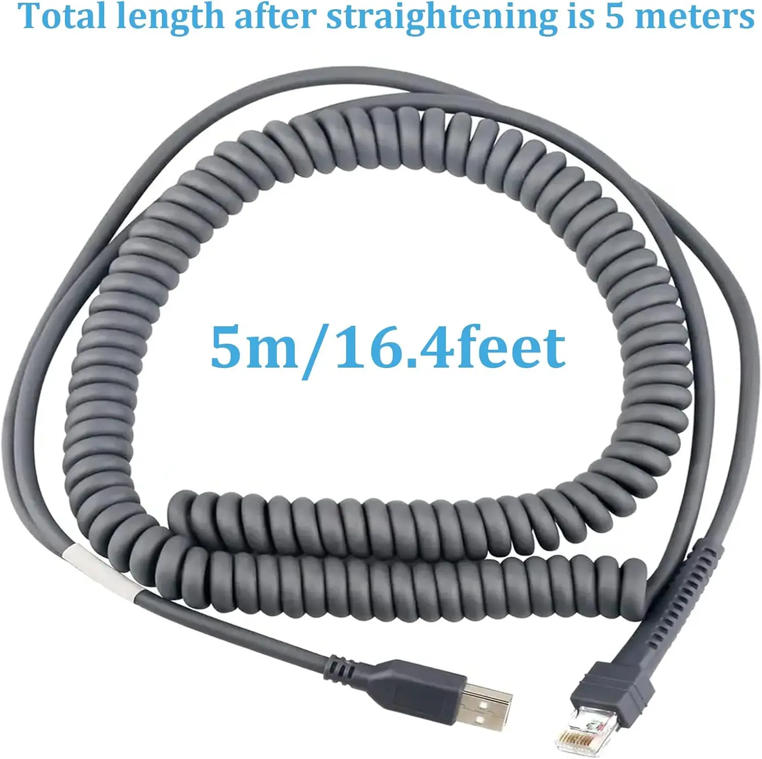 USB 2.0 TO RJ50 PLUG SCANNER CABLE SPRING WIRE FOR DATALOGIC PD9530 PD9531 PD9330 PD9500 D8330 M8300 PD/M SERIES SCANNER TO PC