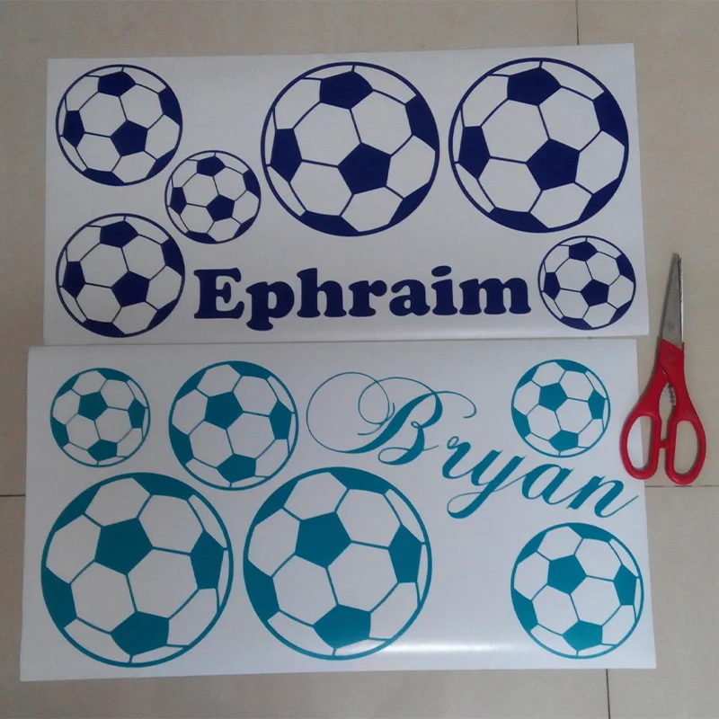 Personalised Boy Name Football Wall Sticker Vinyl Home Decor For Kids Room Bedroom Nursery Decals