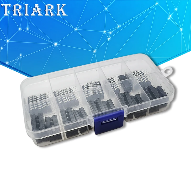 25 قطعة/المجموعة 74LS00 74LS02 74LS04 74LS08 74LS32 مع مقبس IC DIP-14 الدوائر المتكاملة DIP IC مجموعة صندوق عدة