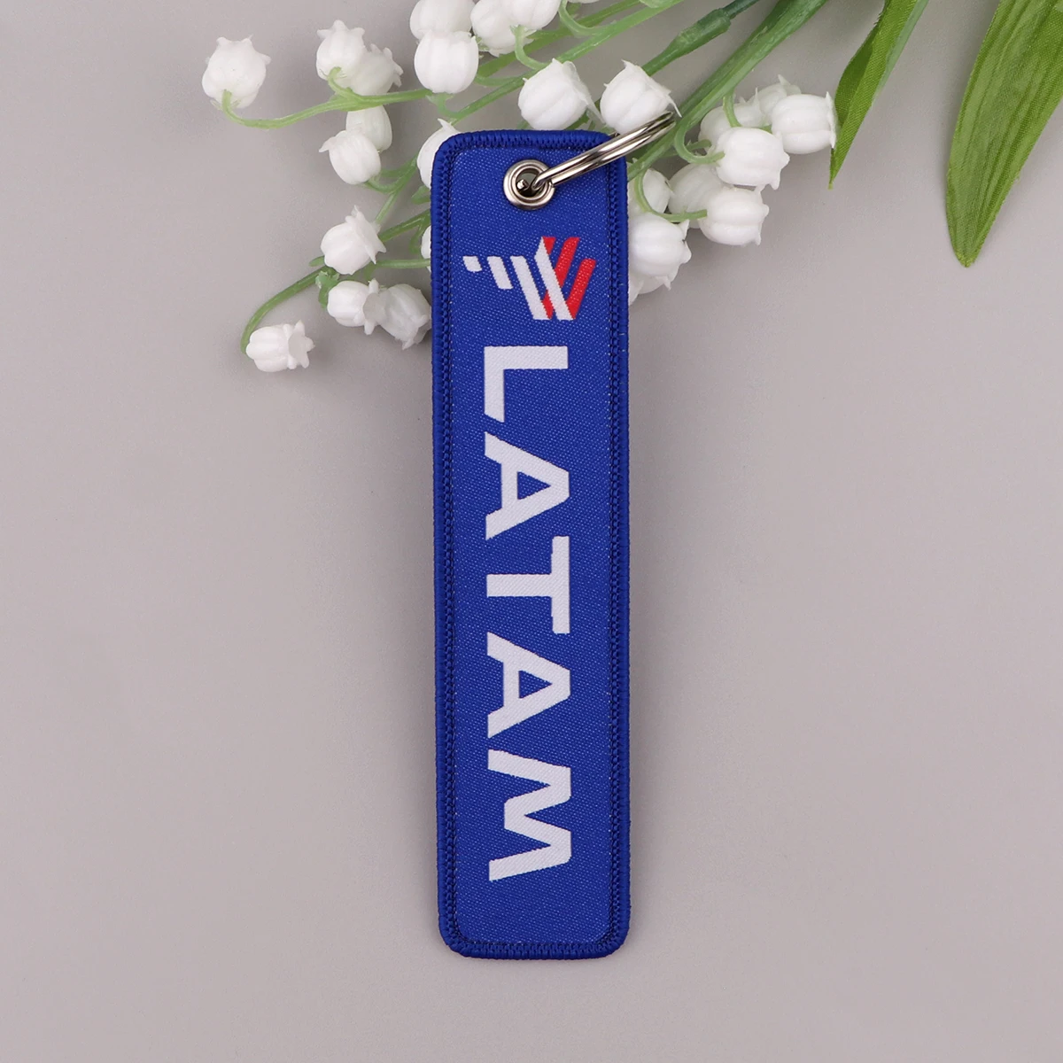 Airlines Embroidery Key Fob Orange Key Tag For Motorcycles Cars Backpack Keychain Fashion Keyring Gift for Men Women Accessories