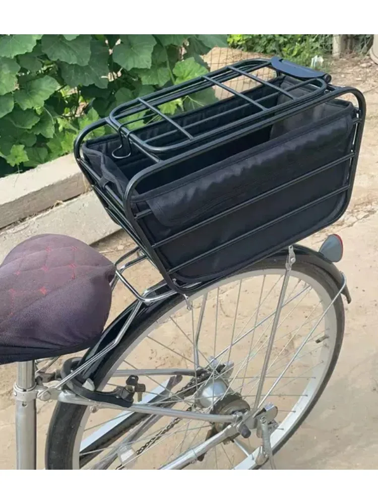 AliExpress NONE Bicycle Basket Mountain Bike Rear Shelf Pet Basket Universal Large and Bold Bike Basket Bicycle Accessories