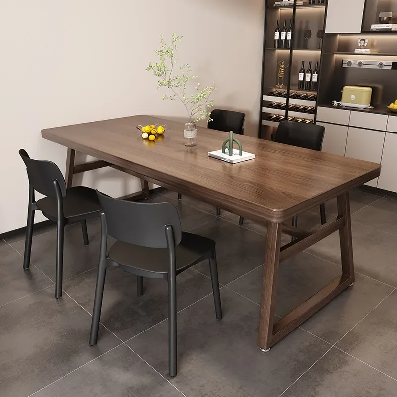 Wood Dining Table 1 Table 4 Chairs Rectangle Commercial Fast Food Restaurant Small Unit Rental Room Catering Furniture