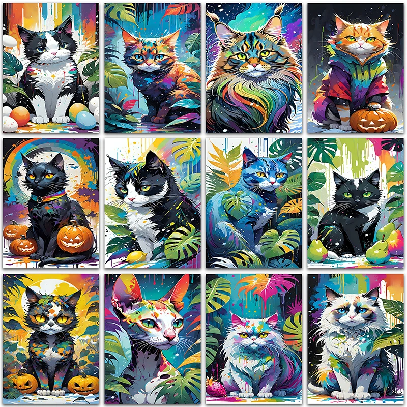 

5D DIY Diamond Painting Colorful art cute cat kitten home decoration Full Square&Round Diamond mosaic embroidery Cross stitch