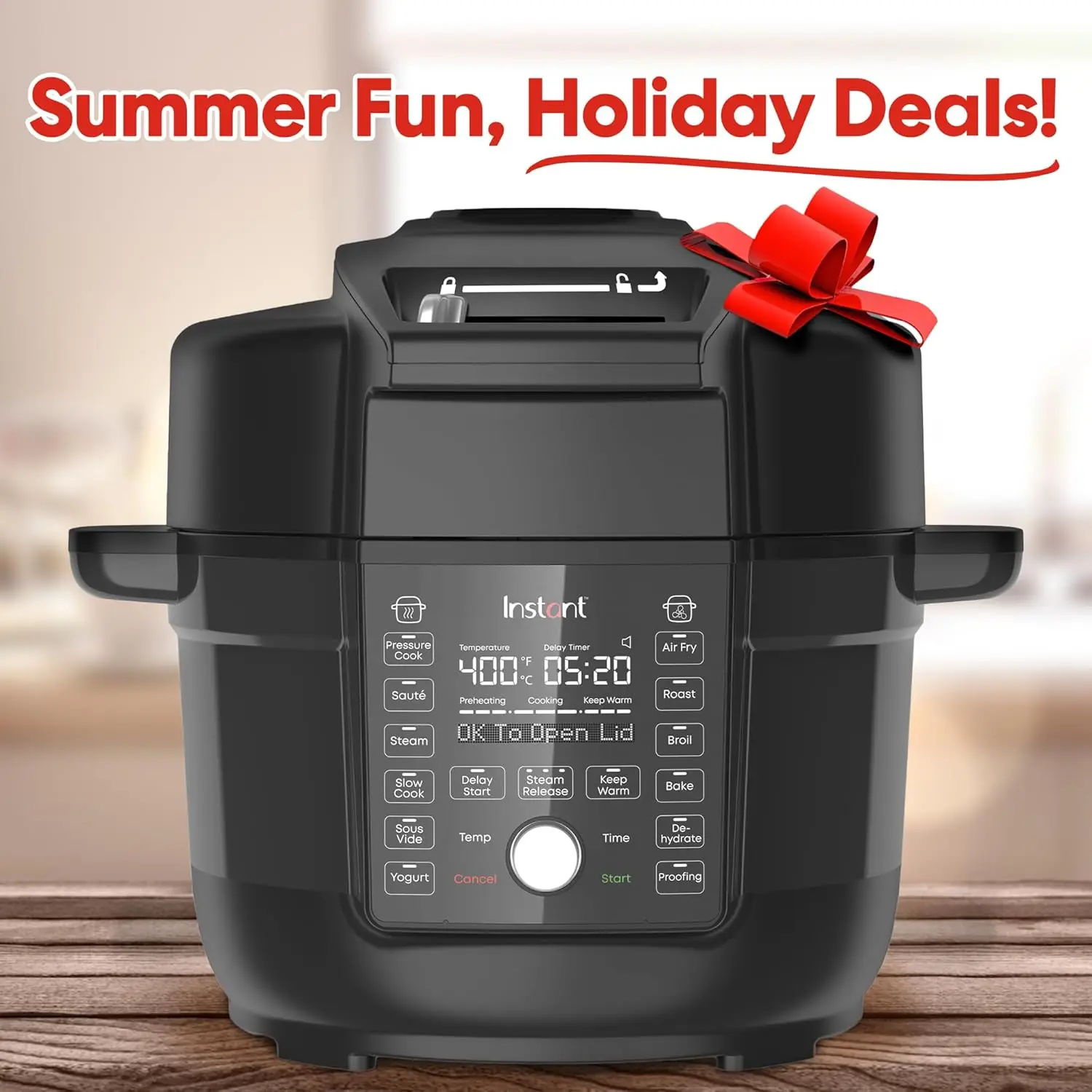 13-in-1 Air Fryer and Pressure Cooker Combo, Sauté, Slow Cook, Bake, Steam, Warm, Roast, Dehydrate