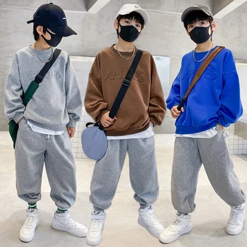 Boys Letter Sweatshirt Tracksuit Set 1