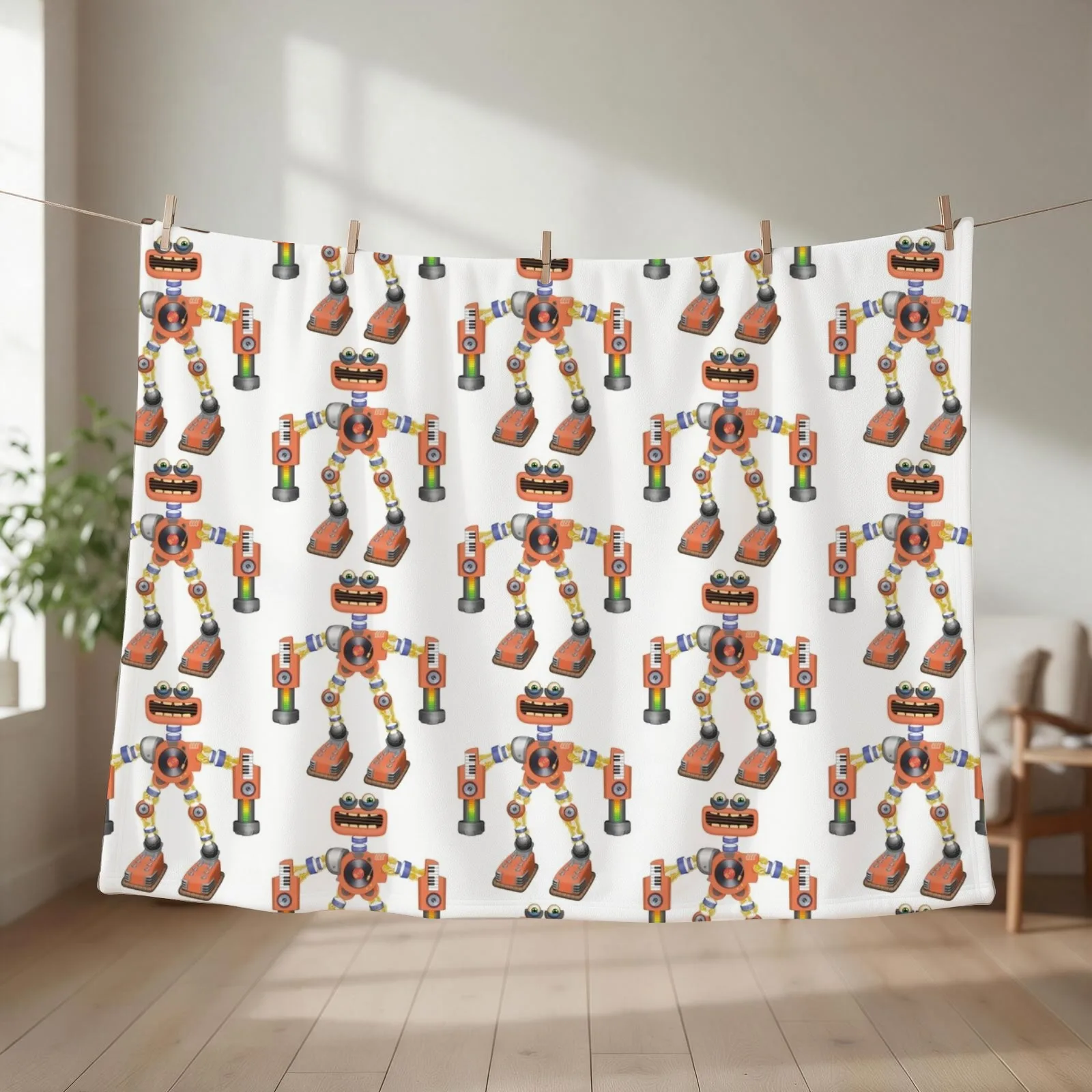 rare wubbox - my singing monsters wubbox Throw Blanket couch cozy soft plush fuzzy picnic outdoor blanket