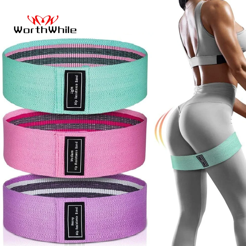 WorthWhile Stretch Hip Resistance Bands Yoga Legs Butt Anti Slip Elastic Fitness Bodybulding Exercise Workout Equipment