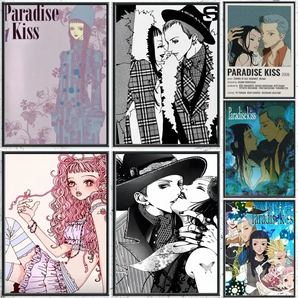 Romantic Anime P-Paradise KissS Poster HD Self-Adhesive No Residue After Removal Ideal for All Kinds of Wall Decor