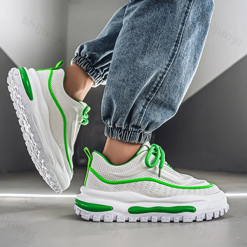 

Men's Vulcanized Shoes Autumn New Comfortable Outdoor Non Slip Platform Sneakers Height Increase Fashion Cross Tied Casual Shoes