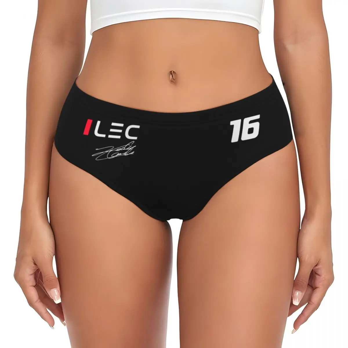 Custom Women's Charles Leclerc 16 Racing Car Brief Panties Female Soft Underwear Underpants