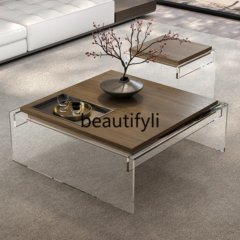 

Coffee table living room Italian minimalist new creative light luxury villa artistic coffee table