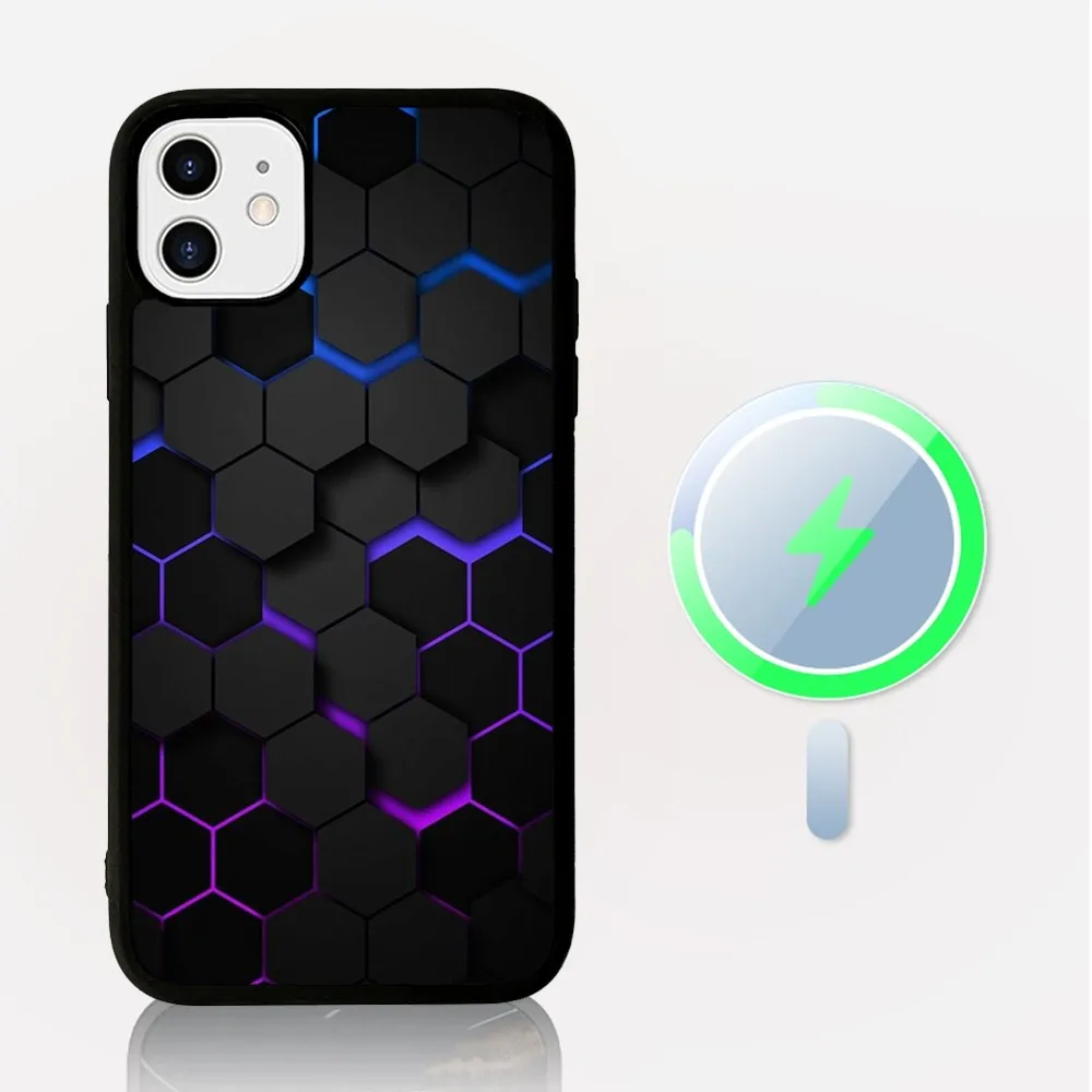 Luxury Geometry Cool Phone Case Magnetic Case For iPhone 14 13 12 11 15 Pro Max Plus Mini For Magsafe Wireless Charge Cover image 6