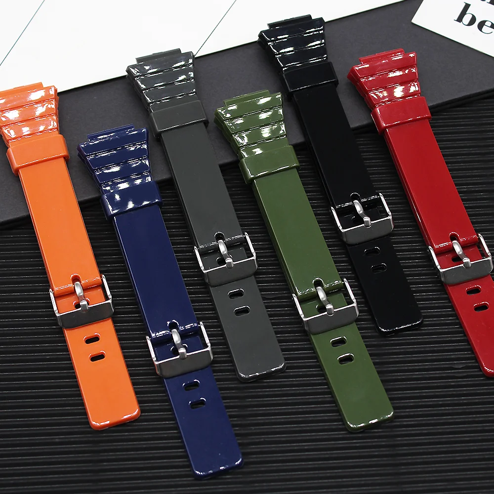 حزام الساعة لـ W-215H-1A 2A 7A / W-215 حزام ساعة الراتنج الرياضة سوار بديل مقاوم للماء