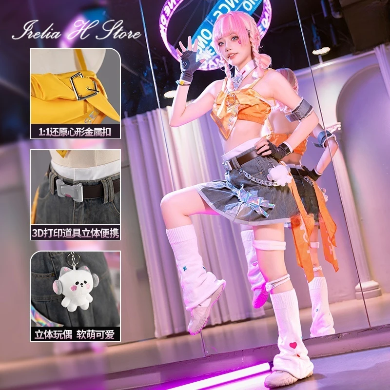 Irelia H Anime OW Mercy 코스프레 의상 걸 그룹 Mercy Angela Ziegler K-pop 탑 스커트 슈트 여성 할로윈 의상