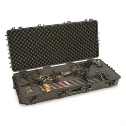 Estuche de instrumentos largo, Caja impermeable de plástico duro negro, caja de herramientas