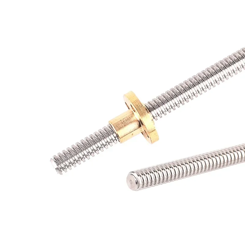 High Precision T8 Lead Screw Nut 4mm Pitch Trapezoidal Stainless Steel Threaded Rod Coupling for Stepper Motor Guide Rail