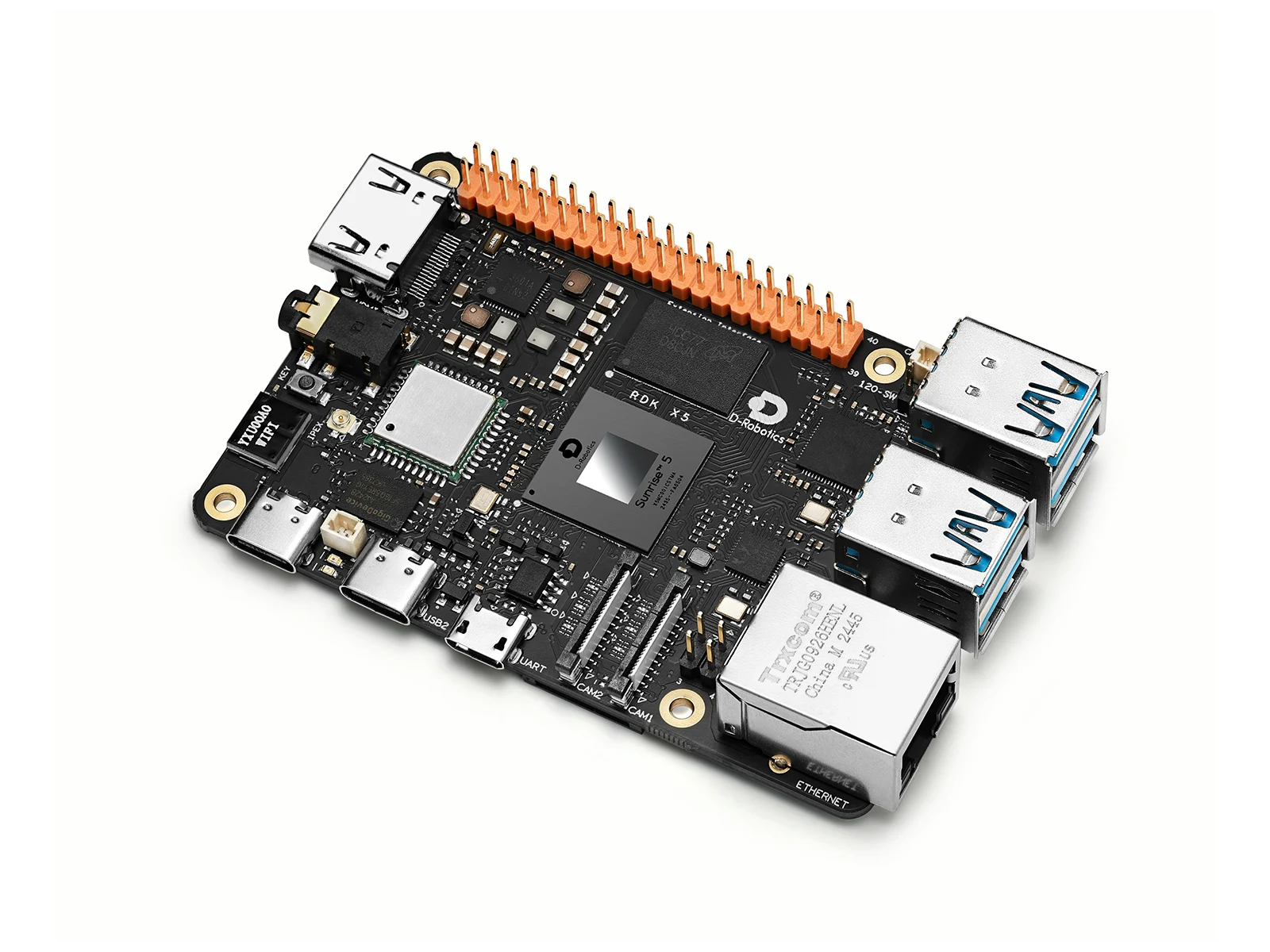 Waveshare D-Robotics RDK X5 Development Board,Powered By Sunrise 5 Chip,Octa-core Cortex A55 Processor, 10 TOPS Computing Power