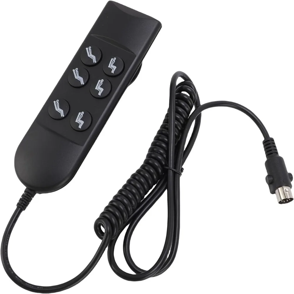 6 Button Power Recliner Controller 2 Motor Support 5 Pin Connector Lift Chair Remote ABS Extension Cable Compatible