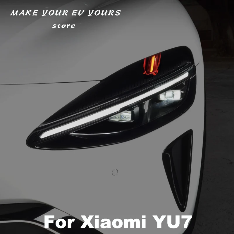 

For Xiaomi YU7 2025 2026 Car Front Hollow Water Droplet Headlights Decorative Protective Cover Modification Accessories