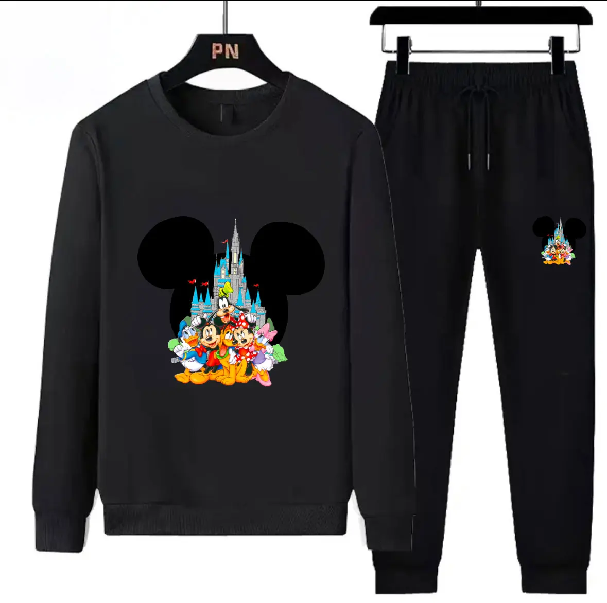 

2025 Crossover New Disney Mickey Women's Set Hot Selling Brand Autumn/Winter Printed Men's Outdoor Hoodie Sport Set