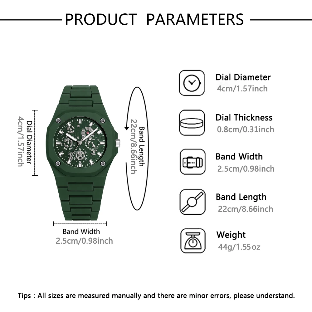 1-piece new watch, polygonal dial, fashionable and trendy accessory for outfit coordination