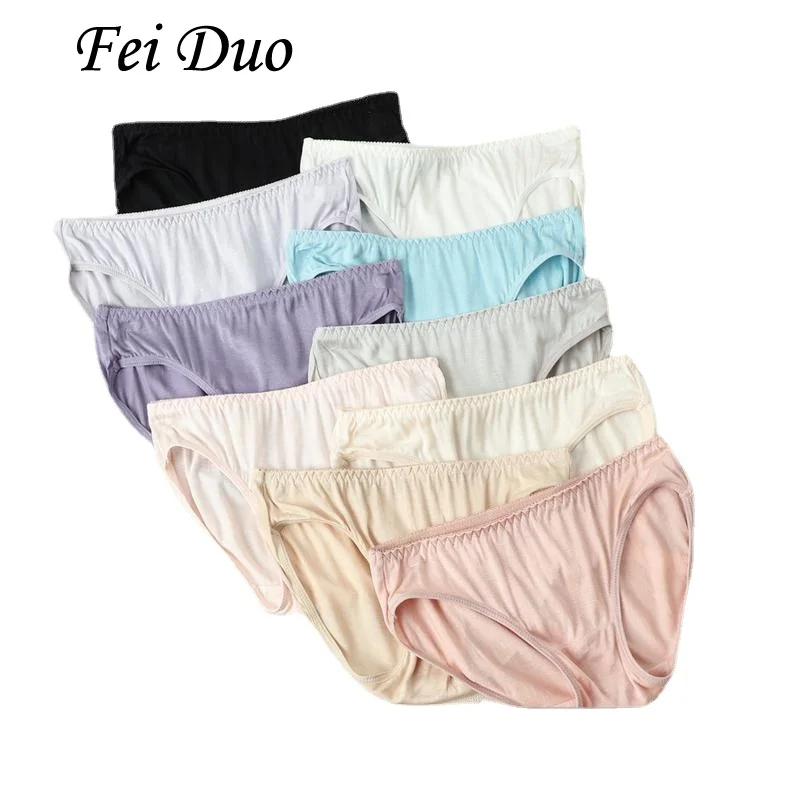 

3Pieces Natural Mulberry Silk Women's Underwear Solid Color Low Waisted Breathable Seamless Comfortable Triangular Underwear