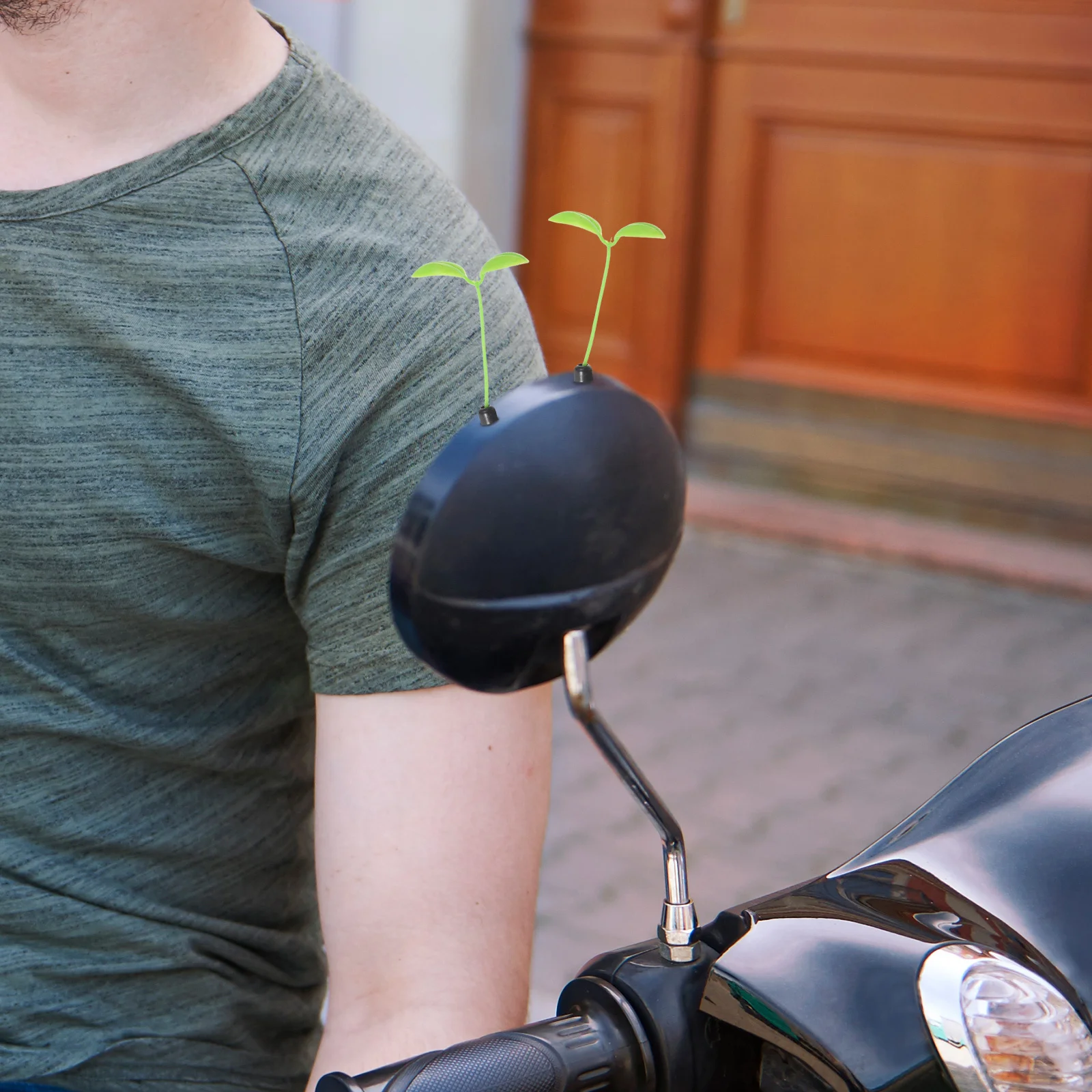 

5pcs Electric Scooter Decoration Universal Fit Cute Car Accessory For Mirror Dash Decor Green 3D Ornament Riding