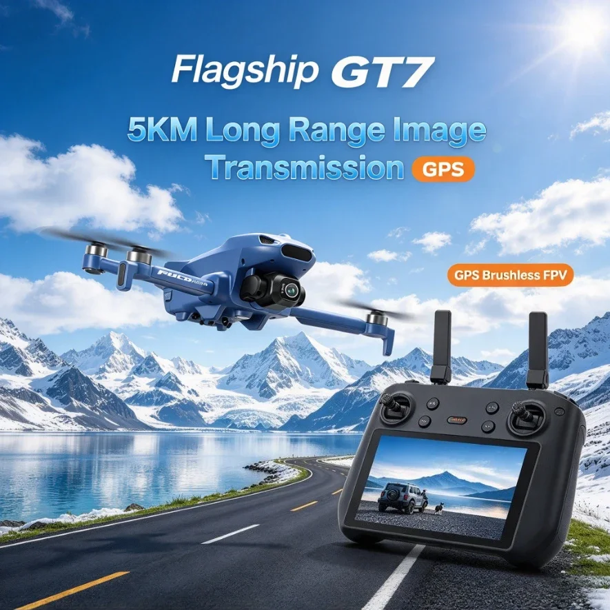 Original GT7 GPS RC Quadcopter 5G Signal Repeater Brushless FPV Drone with Screen Remote 8K HD Professional Aerial Photography