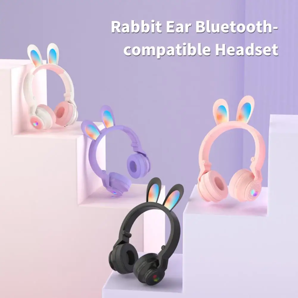 Girls Headphone  Useful Long Endurance Stable Performance  Bluetooth-compatible 5.0 Luminous Headset for Gaming