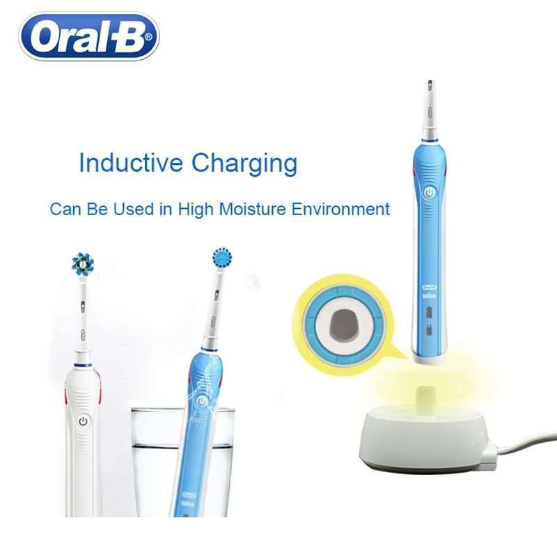 Oral B-cepillos de dientes eléctricos Pro2000, rotación sónica 3D, blanqueamiento dental, 2 modos, Sensor de presión Visible, recargable, resistente