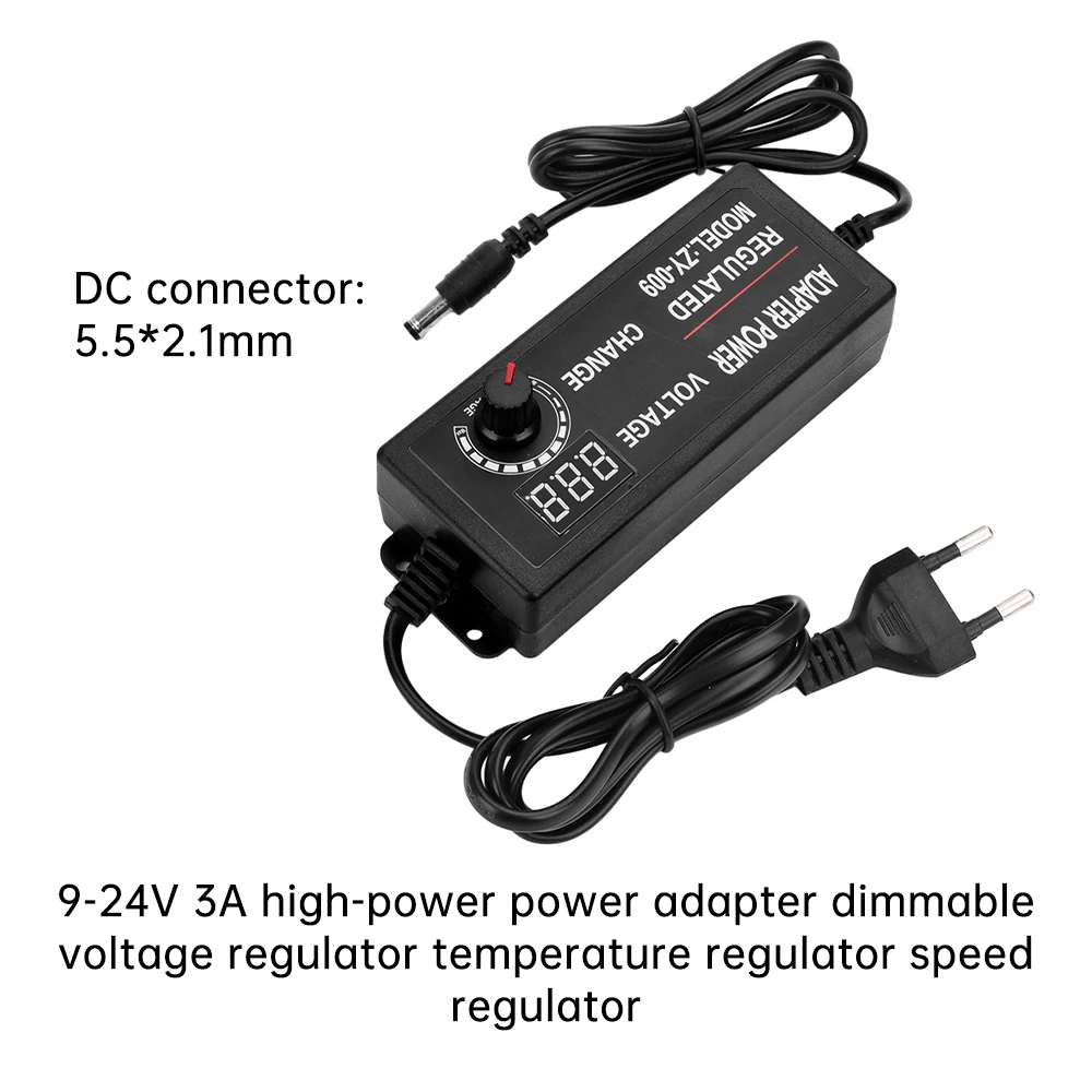 AC-DC Adjustable Power Supply Adapter AC100-240V to DC3-12V 3A 5A Multifunctional Switch Power Supply Universal High Power