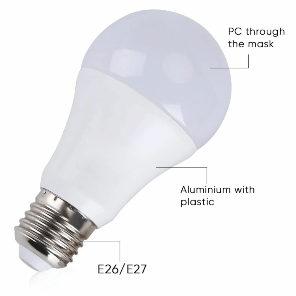 2 Pack 7W Dusk to Dawn Light Bulbs Automatic On Off Built-in Photosensor Smart Sensor LED Bulbs White 6000K E26/E27 Base