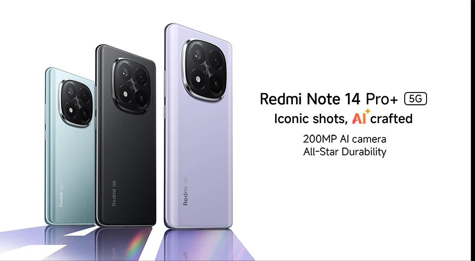 New Xiaomi Redmi Note 14 Pro Plus 5G Smartphone Global Version 200MP Camera Snapdragon 7s Gen 3 6.67" AMOLED Display US Charger