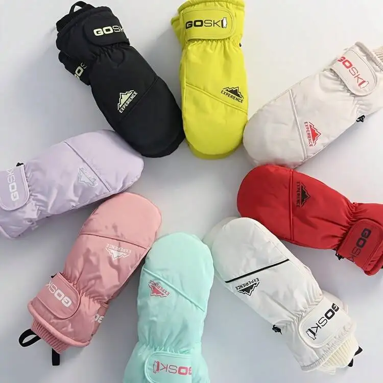 Winter Snow Mittens, Warm Thermal Gloves for Skiing, Windproof & Waterproof with Adjustable Wrist Strap